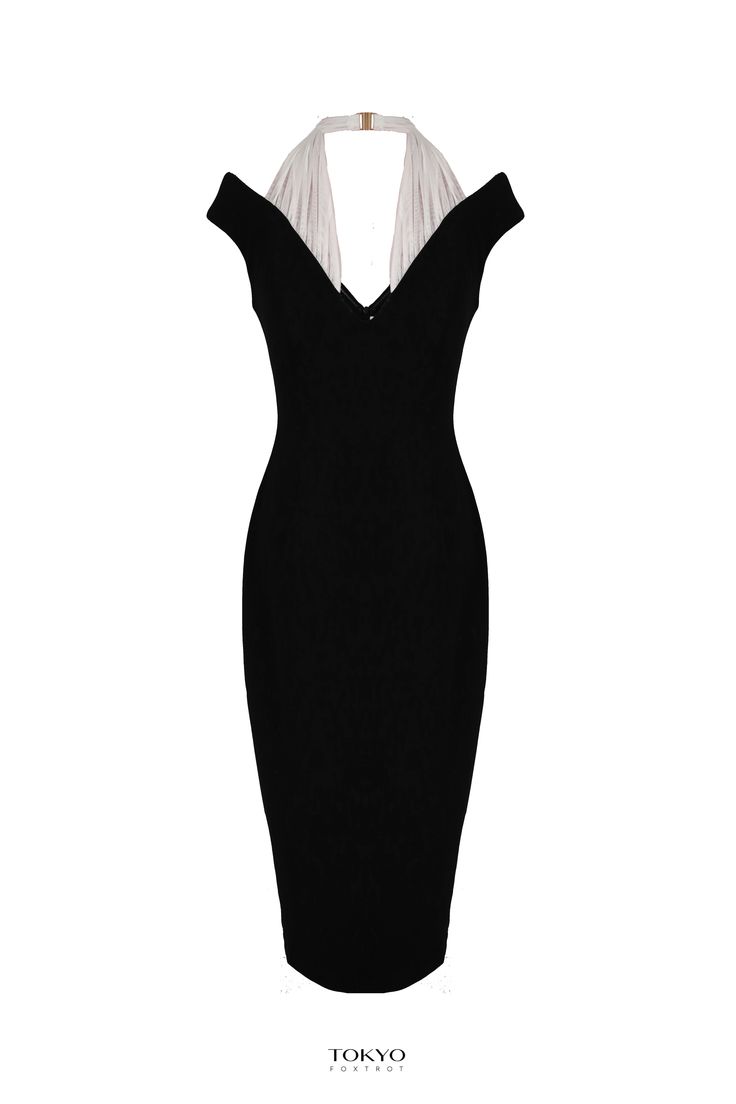 Elevate Your Style with Our Luxury Off-Shoulder Black Dress Introducing the perfect black dress for any occasion. This black formal dress is a versatile and elegant choice, whether you're attending a black-tie event, a wedding, a Christmas party, Derby Day, fashions on the field or a cocktail soirée. With its midi length and figure-hugging bodycon silhouette, it's a modern twist on the classic little black dress. The subtle bustier detail adds a touch of allure to this off-shoulder beauty. Our m Elegant Bodycon V-neck Evening Dress, Elegant Sleeveless Evening Midi Dress, Elegant V-neck Bodycon Dress For Formal Occasions, Classic Sleeveless Midi Dress For Party, Elegant Fitted Bodycon Dress For Gala, Elegant Sleeveless Bandage Dress For Gala, Elegant Bodycon Dress For Cocktail Party Season, Elegant Cocktail Bodycon Dress For Party Season, Elegant Bodycon Dress For Cocktail Parties