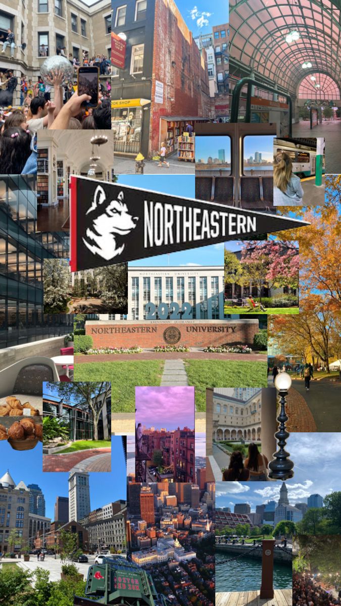 a collage of photos from the north eastern region, including many buildings and trees