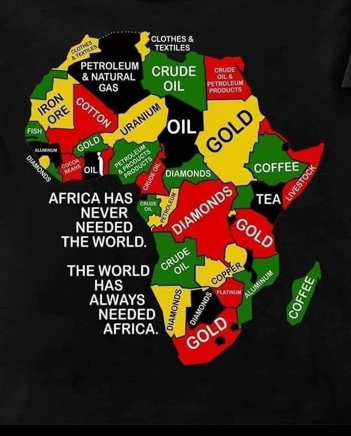 the map of africa is made up of different colors and words that are written on it