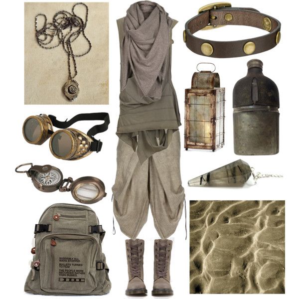 Desert Nomad by maggiehemlock on Polyvore featuring mode, AllSaints, Lumen et Umbra, Dr. Martens, Frye, Cyan Design and Dot & Bo Apocalypse Fashion, Desert Nomad, Taupe Shoes, Mode Steampunk, Post Apocalyptic Fashion, Boho Styl, Apocalyptic Fashion, Post Apocalypse, Dieselpunk