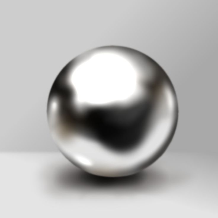 a shiny metal ball on a white surface