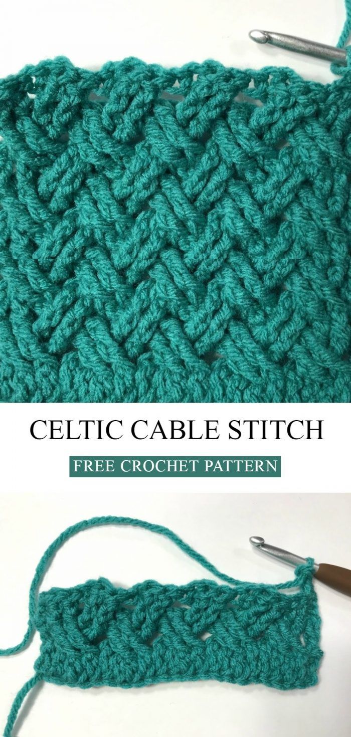 the crochet cable is being worked on