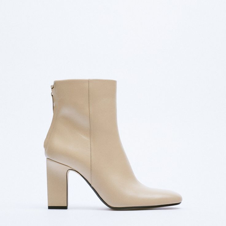 New With Tag. The Back Zip Design Makes It Easy To Put On And Take Off, And The Block Heel Gives It A Sense Of Stability The Trendy Rounded Square Toe. Real Leather (Cowhide) Heel Height Approx. 8.5cm / 3.35" 1141/810 G3 Elegant Beige Ankle Boots, Chic Beige Heeled Boots With Sculpted Heel, Chic Beige Ankle Heeled Boots, Beige Ankle-high Heeled Boots For Formal Events, Formal Beige Ankle-high Heeled Boots, Elegant Beige Heeled Boots For Work, Beige Heeled Boots With Sculpted Heel For Work, Beige High Heel Boots For Work, Elegant Beige Ankle-high Heeled Boots