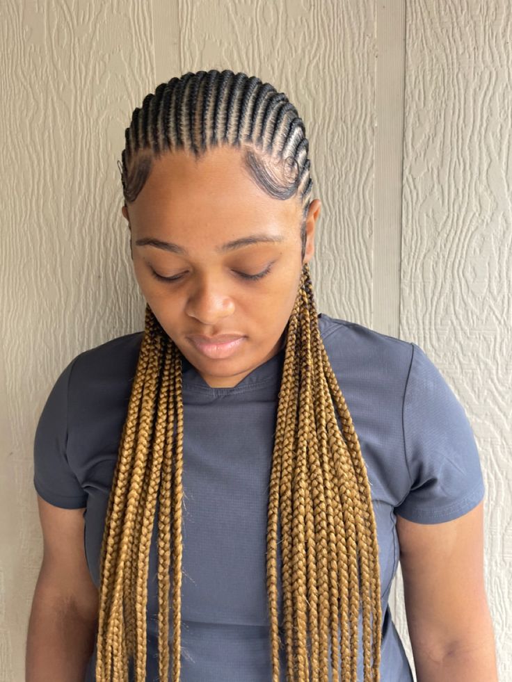 Very Small Cornrows, Cornrows Small Straight Back, Ombre Straight Back Cornrows, Mini Stitch Braids, Straight Back Braids With Color, 12 Stitch Braids Straight Back, Small Stitch Braids Cornrows, Straight Back Feed In Braids With Color, Small Straight Back Braids