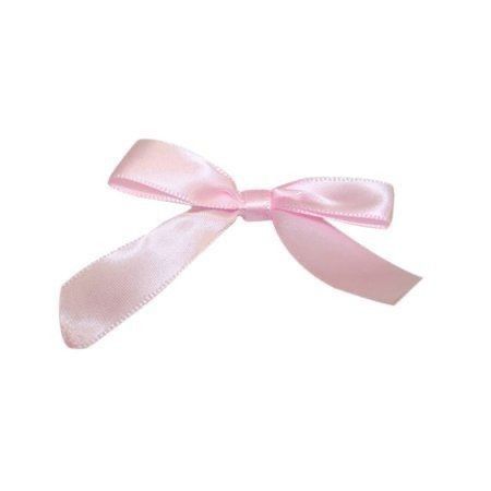 a pink ribbon with a bow on it