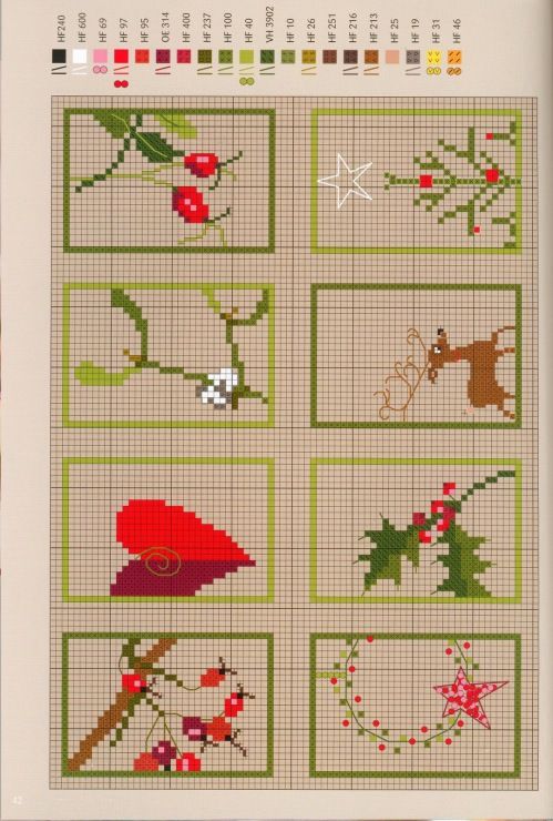 a cross stitch calendar with pictures of flowers