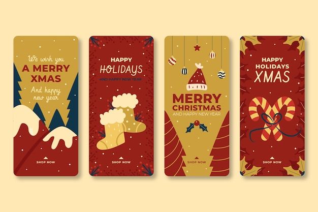 four christmas bookmarks with different designs on them