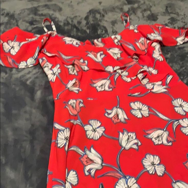 Beautiful Red Floral Dress. Red Floral Print Mini Dress For Party, Red Floral Print Midi Dress For Spring, Red Floral Print Party Dress, Red Summer Mini Dress For Holiday, Red Off-shoulder Maxi Dress With Floral Print, Red Floral Print Off-shoulder Maxi Dress, Red Floral Print Midi Dress For Party, Red Sundress For Party, Spring Red Midi Dress For Day Out