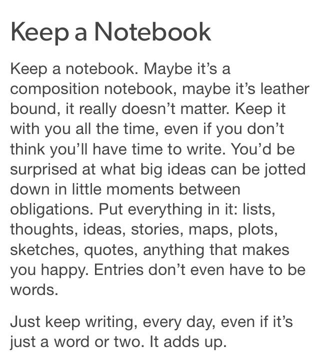 an image of a note book with the words keep a notebook