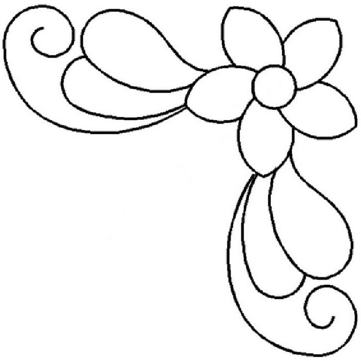 a drawing of a flower with swirls on it