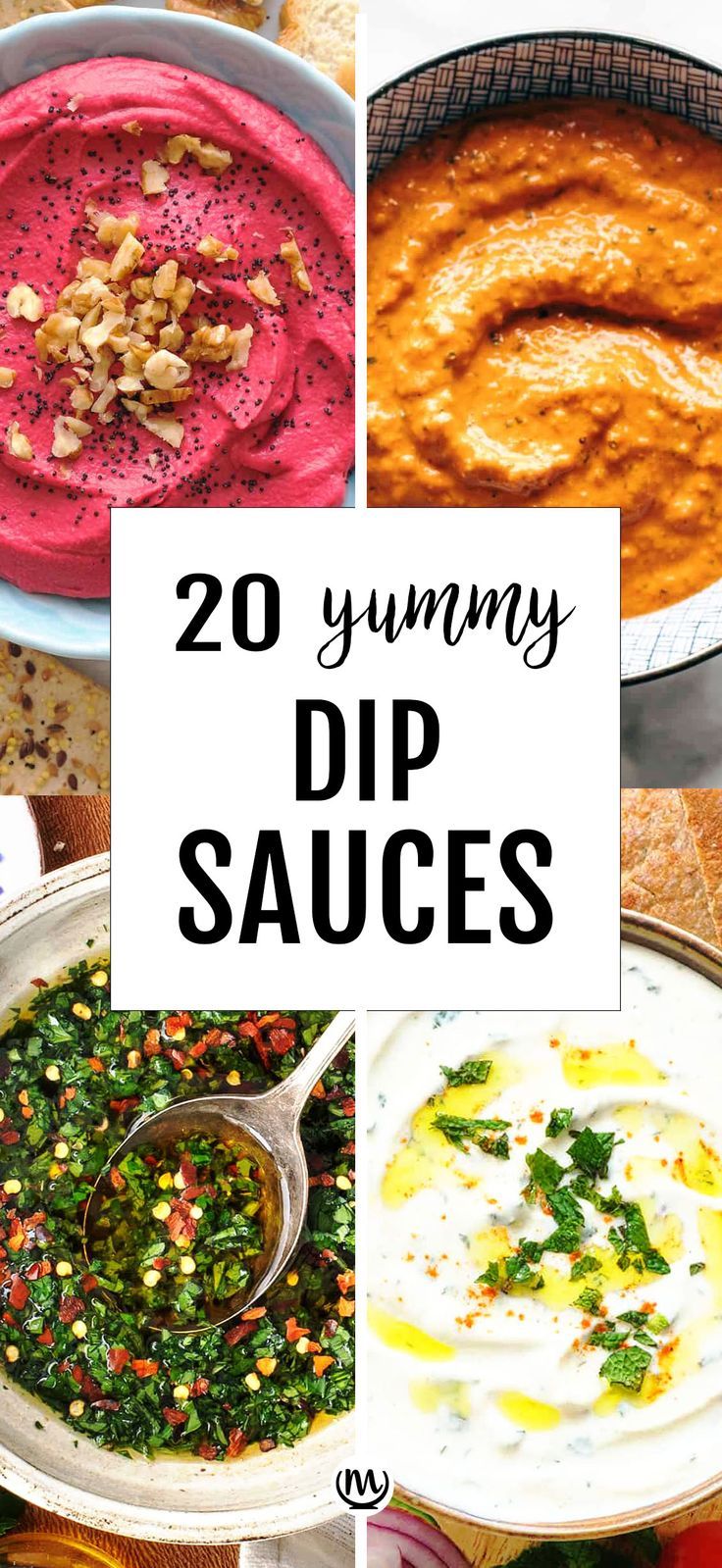 Top view of four colorful dip sauces. Dip Sauce Recipes, Easy And Cheap Dinner Recipes, Mint Yogurt Sauce, Dinner Recipes Delicious, Yogurt Dipping Sauce, Healthy Dip Recipes, Dip Sauces, Easy Dip, Dip Sauce