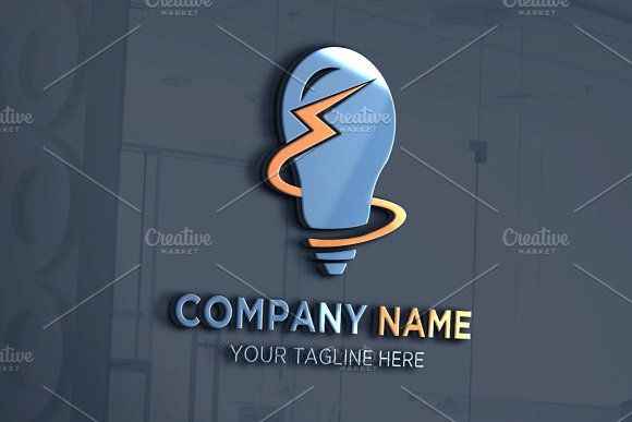 an electric light bulb logo with a lightning bolt on it's side and the words company