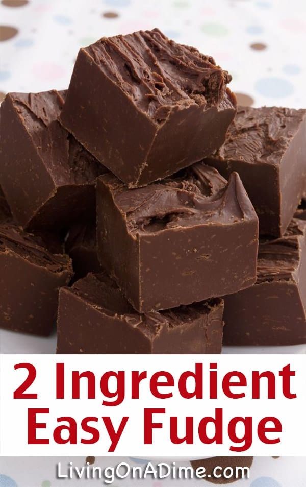 two ingredient easy fudge recipe made with chocolate