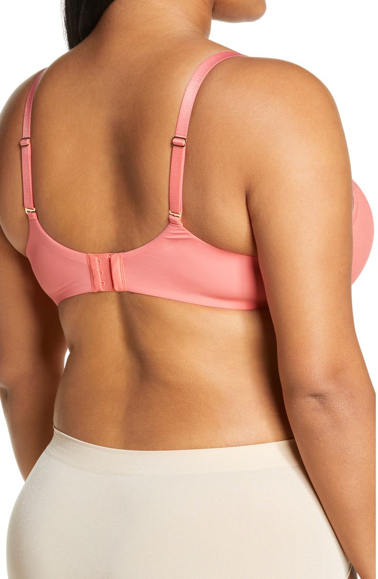 Exceptional fit and support define this contour-padded bra designed with cherry blossom-inspired lace that adds a little romance to the everyday. Back J-hook converts straps to racerback Lined 86% nylon, 14% spandex Hand wash, line dry Imported Women's Clothing Fitted Push-up Sports Bra With Built-in Bra, Adjustable Straps Full Coverage Shapewear, Full Coverage Stretch Bra With Moderate Back, Seamless Full Coverage Fitted Nursing Bra, Seamless Fitted Full Coverage Nursing Bra, Fitted Bra With Moderate Back Coverage, Underwire Fitted Sports Bra, Fitted Full Coverage Nursing Bra Shapewear, Feminine Seamless Full Coverage Nursing Bra