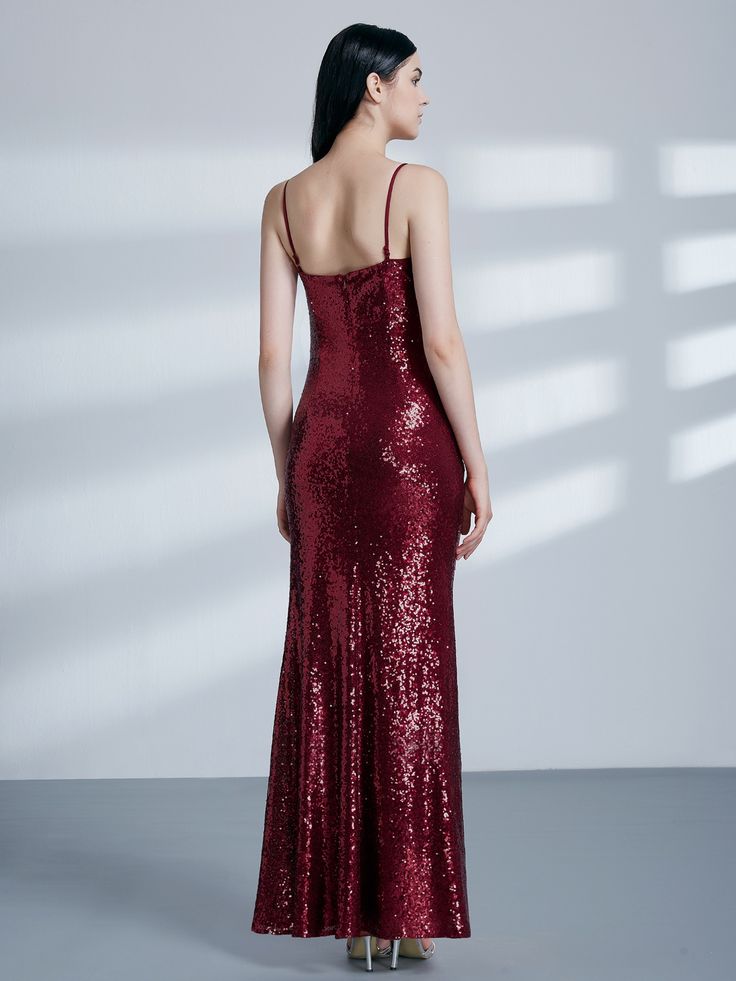 Sexy Sequin Evening Gown | Ever-Pretty  #eveningdress #eveningdresses #EverPretty #sequindress #sequindresses #reddress Sequin Backless Gala Gown, Backless Sequin Gown For Gala, Backless Sequined Gala Gown, Backless Sequin Dress For Gala, Contrast Sequin Gala Gown, Sleeveless Gown With Contrast Sequin For Party Season, Fitted Maxi Dress With Contrast Sequin For Holiday, Evening Gown With Contrast Sequin, Formal Backless Sequin Gown