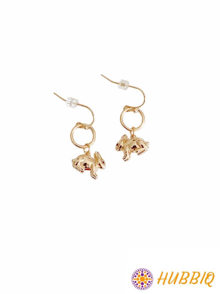 Indulge in these simple yet luxurious gold Bunny Earrings. These super cute, lightweight, dangling earrings with dainty features that help you achieve a sleek and elegant look. Easy to pair with any outfit for all occasions. Trendy 14k Gold Filled Drop Earrings, Delicate Rose Gold Plated Earrings, Delicate Gold Metal Earrings, Trendy Rose Gold Plated Earrings, Minimalist Everyday Earrings With Dangling Charms, Trendy Yellow Gold Drop Earrings, Trendy Rose Gold Pierced Earrings, Chic Rose Gold Dangle Earrings, Dainty Rose Gold Drop Earrings