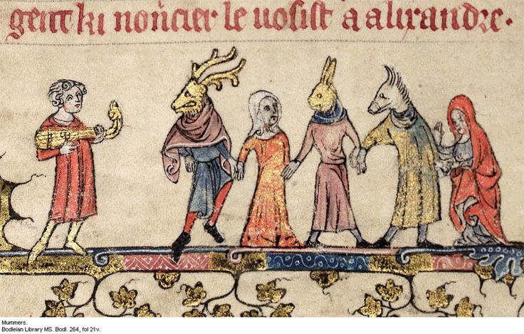 an old medieval manuscript with some people on it