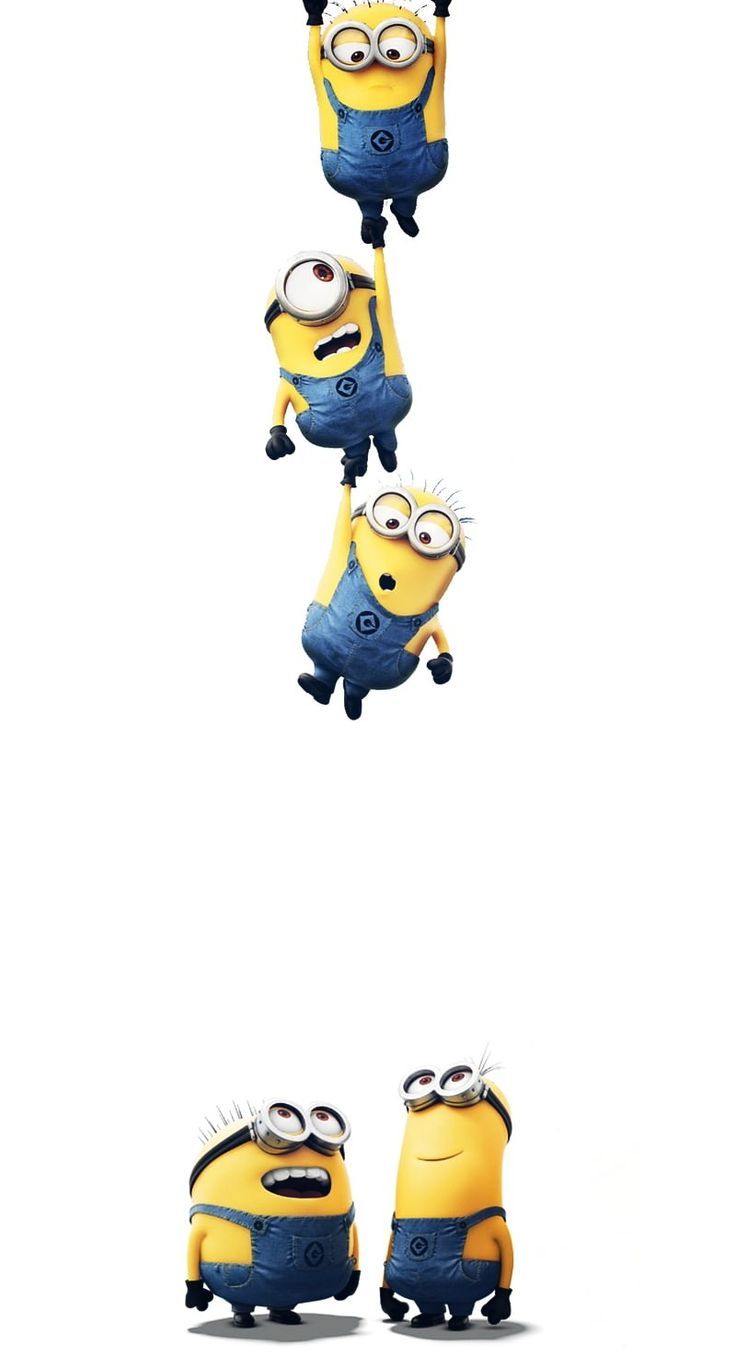 three minion characters flying through the air with their eyes open and one eye closed