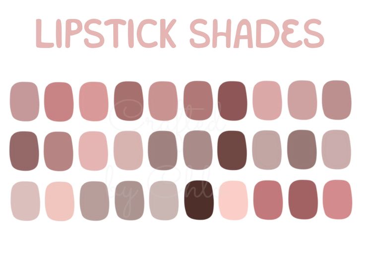 lipstick shades with the words lipstick shades in pink, brown and beige on top of them