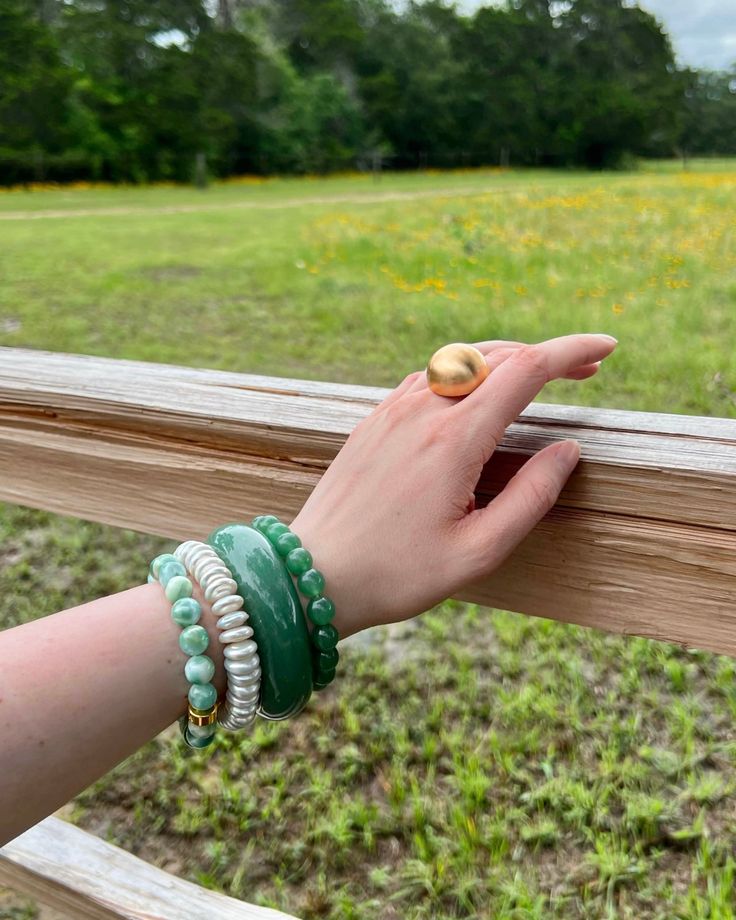 Jade Aventurine Gemstone 22k gold plate spacer Handcrafted in our TX studio Custom size upon request Green Jade Bracelet, Gold Beaded Bracelets With Natural Aventurine Stones, Gold Beaded Bracelets With Aventurine Stones, Gold Stretch Bracelet With Natural Stones For Everyday, Gold Aventurine Beaded Bracelets With Natural Stones, Gold Beaded Aventurine Bracelets With Natural Stones, Gold Bracelets With Natural Aventurine Stones, Jade Bracelet Bangles, Gold Beaded Bracelets With Jade Natural Stones