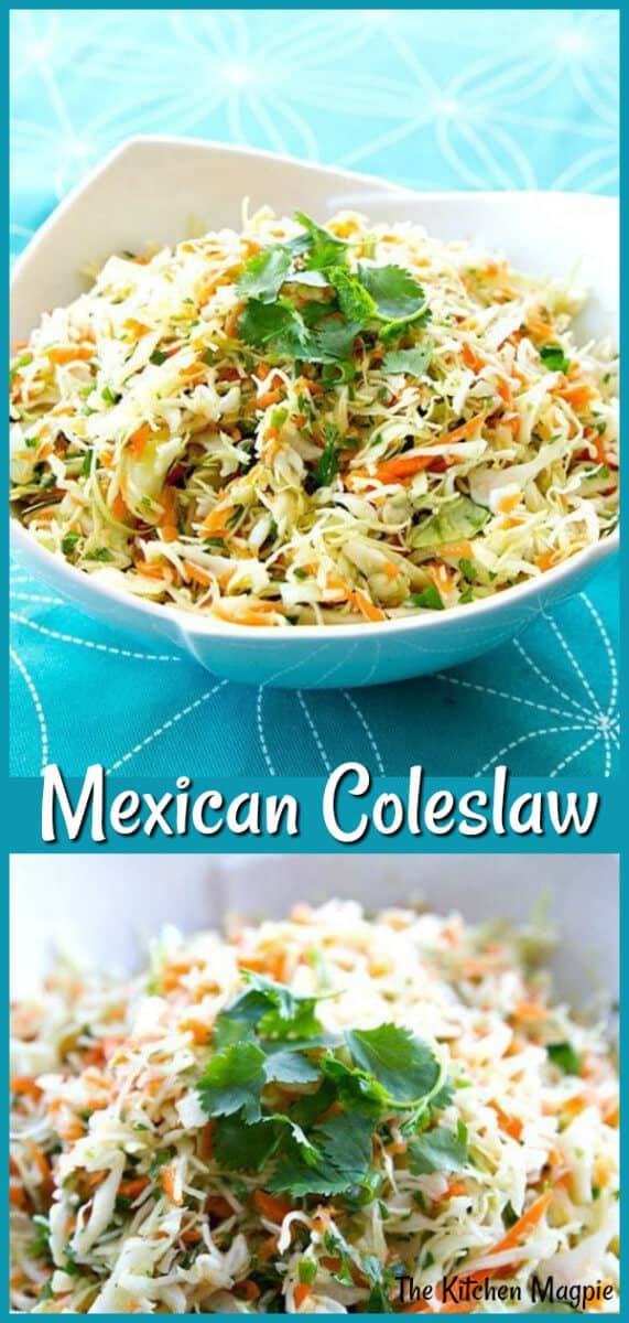 mexican coleslaw salad with carrots and cilantro