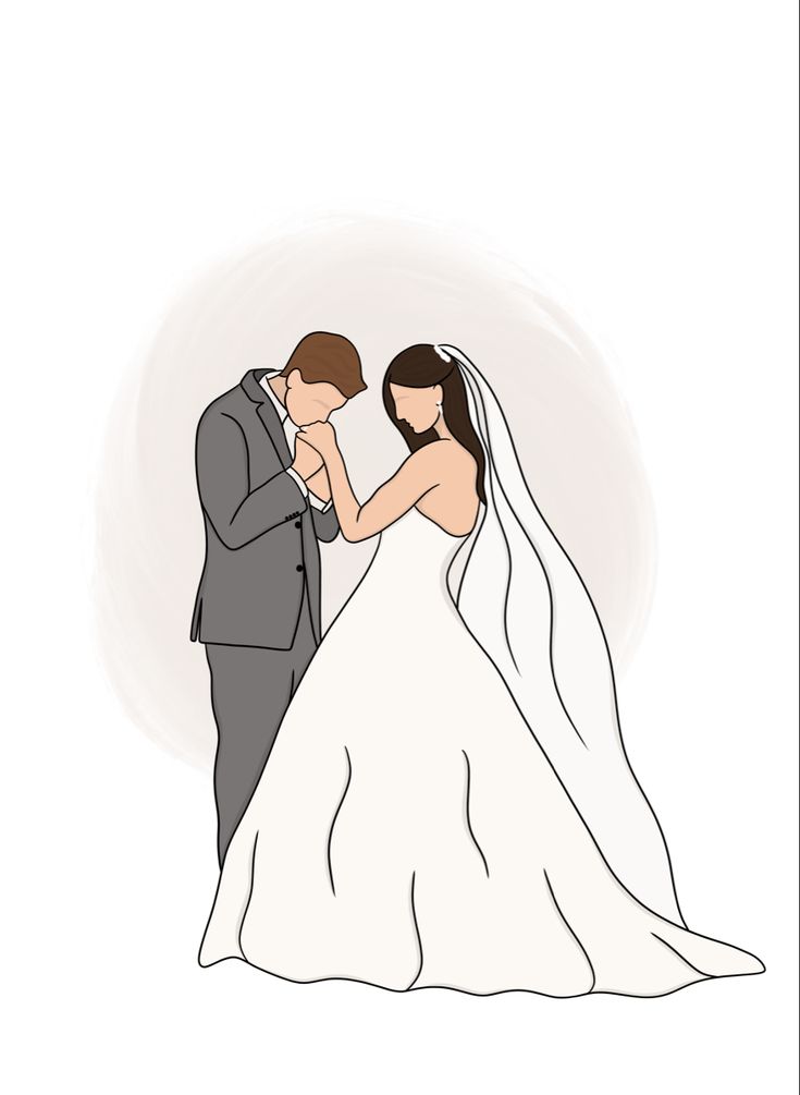 a bride and groom standing next to each other in front of a white background with the words, i do not know what this image is