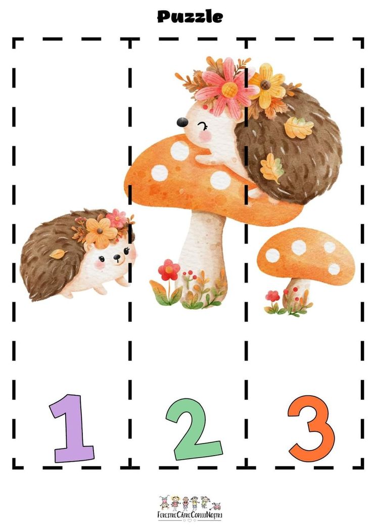 a puzzle with two hedges and mushrooms on it