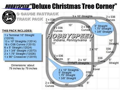 a diagram of the track for a christmas tree corner