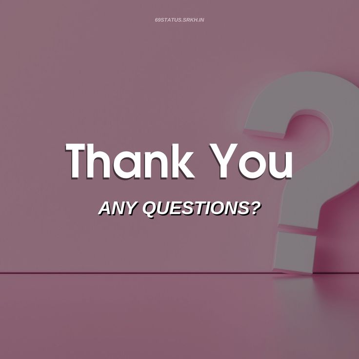 a white question mark with the words thank you and an image of a pink background