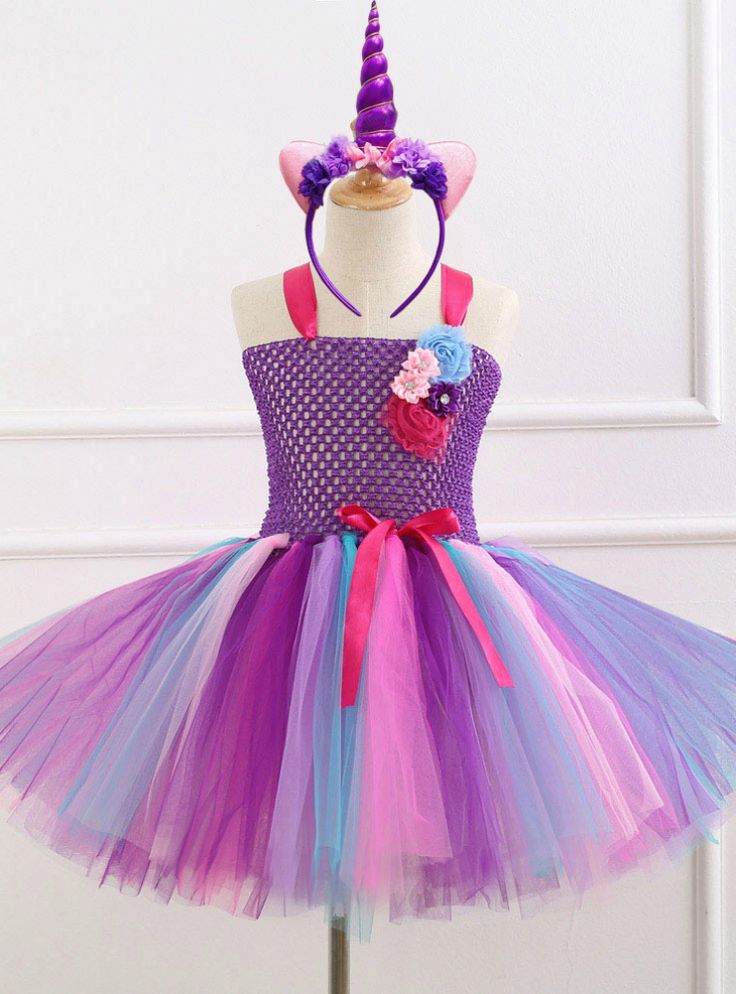 Unicorn tutu dress with soft silk like lining, protect your girl's skin, Upper-Body crochet 100% polyester, Strips Tulle 100% nylon Multicolor Tutu Dress For Summer Dress-up, Multicolor Tulle Skirt Summer Dresses, Spring Princess Dress In Tulle For Costume Party, Spring Princess Dress With Tulle For Costume Party, Spring Tulle Princess Dress For Costume Party, Princess Style Multicolor Fairy Dress For Summer, Multicolor Fairy Dress For Summer Party, Fitted Multicolor Tutu Dress For Summer, Purple Sleeveless Tutu Dress For Party