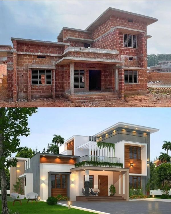 two different views of the same house and what they look like in real estate plans