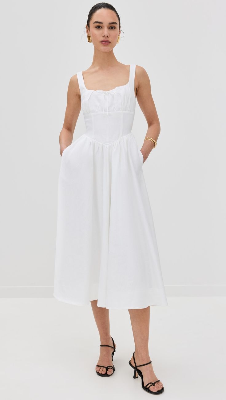 Fast Free Shipping & Free Returns on Reformation Balia Linen Dress at Shopbop. Shop new arrivals from Reformation at Shopbop.com Balia Linen Dress Reformation, Sleeveless Linen Ruched Dress, Sleeveless Linen Dress With Ruched Details, Sleeveless Ruched Linen Dress, Sleeveless Linen Dresses With Smocked Bodice, Fitted Linen Midi Dress With Smocked Bodice, Reformation Clothing, Reformation Dress, Medical Problems