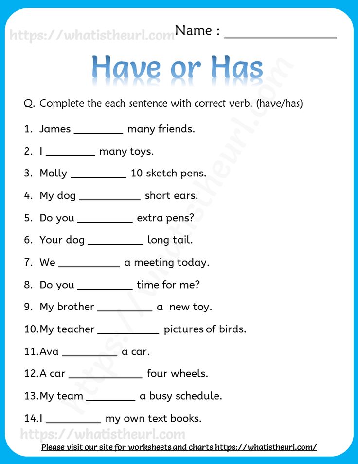 have or has worksheet with pictures and words to help students learn how to use them