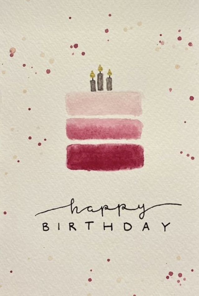 a happy birthday card with a cake on it