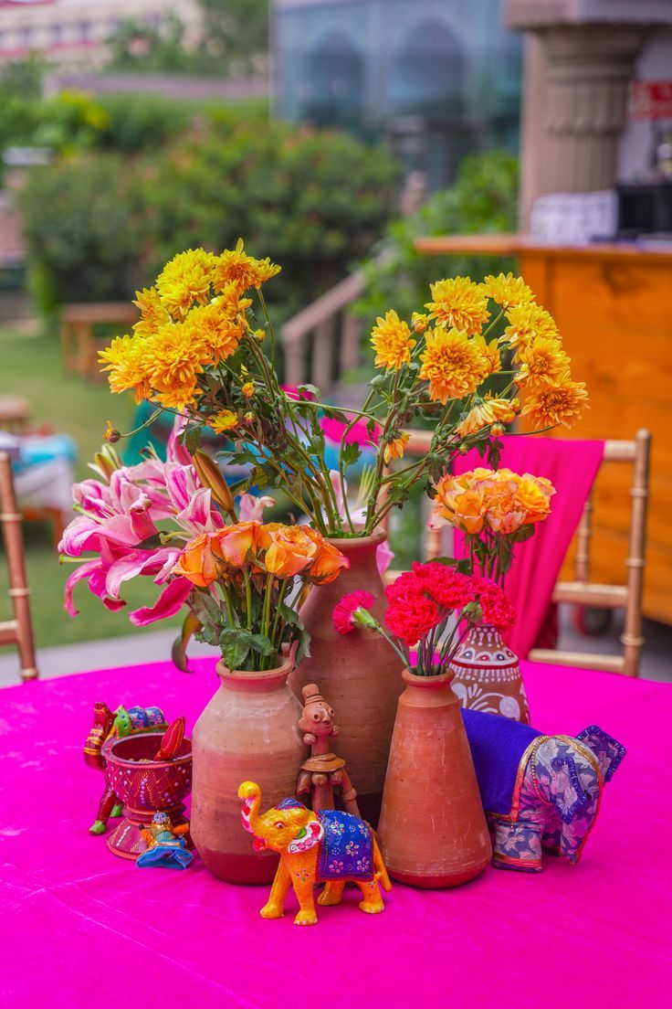 table decor ideas Indian Wedding Centerpieces, Ambience Decor, Fairmont Jaipur, Unique Event Decor, Haldi Decoration Ideas, Jaipur Wedding, Reception Stage Decor, Mehendi Ceremony, Desi Wedding Decor