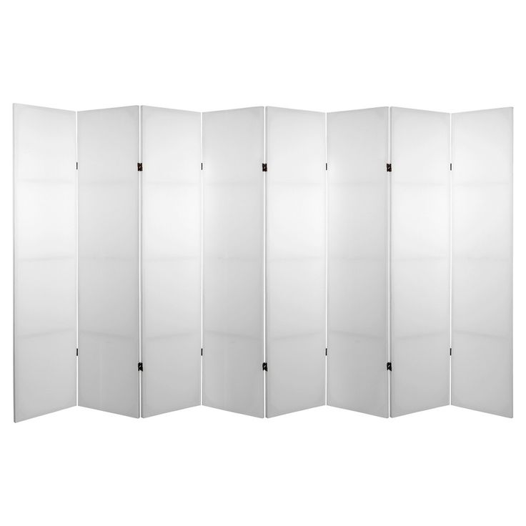 a white room divider with six panels