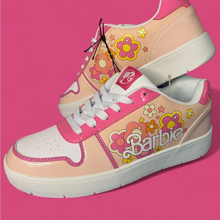 Barbie Sneakers Size:10 Ships From Seller In 3-5 Business Days Smoke Free Home Pet Friendly Home Nwot Retro Skate Shoes With White Sole For Spring, Trendy Slip-on Skate Shoes, Spring Lace-up Sneakers With Letter Print, Retro Pink Low-top Skate Shoes, Multicolor Round Toe Skate Shoes For Spring, Trendy Low-top Sneakers With Letter Print, Synthetic Sneakers With Letter Print And Round Toe, Letter Print Synthetic Sneakers With Round Toe, Synthetic Letter Print Sneakers With Round Toe