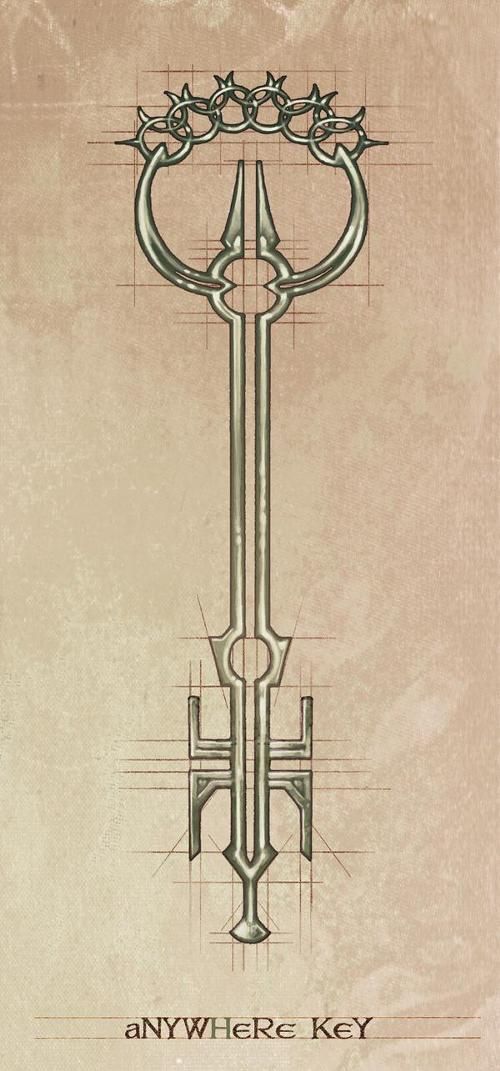 an artistic drawing of a key on a piece of paper