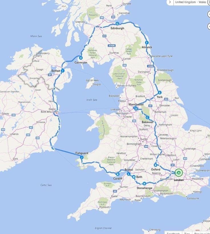 a map showing the route from london to dublin, and where you can take it