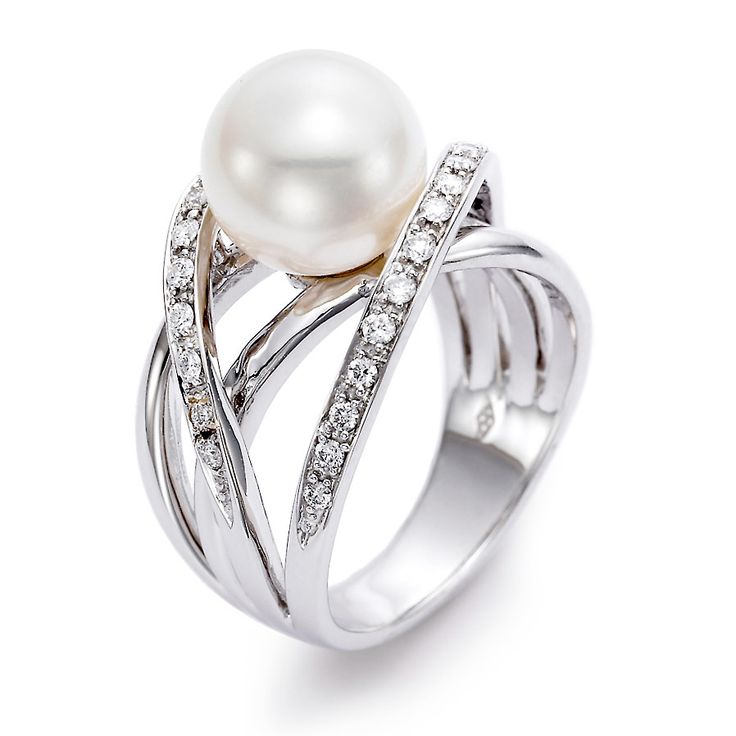 Diamond and pearl ring. Black pearl great too Pearl Wedding Rings, Pearl Promise Rings, Pearl Wedding Ring, Moissanite Engagement Ring White Gold, Moissanite Engagement Ring Rose Gold, Pearl Engagement Ring, Traditional Engagement Rings, Oval Cut Engagement Ring, Freshwater Pearl Ring