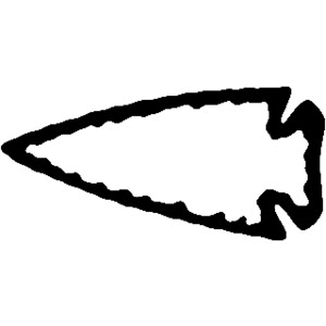 a black and white drawing of an arrow