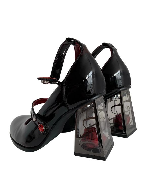 ❤︎Dark Rose Black Heels❤︎ Gothic High Heels, Black Mary Jane Shoes, Mary Jane Platform Shoes, Zapatos Mary Jane, Punk Shoes, Mary Jane High Heels, Gothic Shoes, Cosplay Shoes, Mary Jane Heels