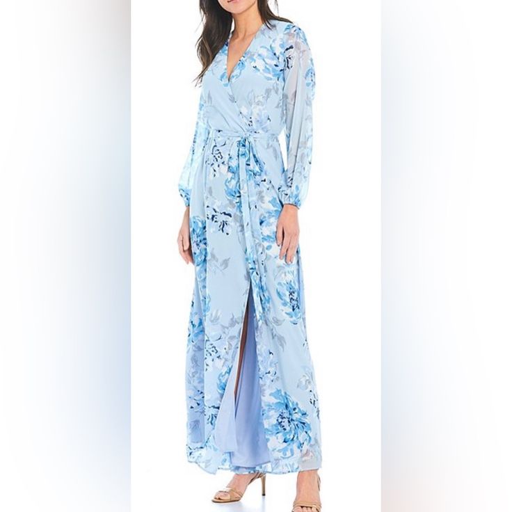 New With Tag. Marina 24w Women’s Plus Size Blue Floral Chiffon Dress. Elegant Light Blue Floral Chiffon Dress, Blue Long Sleeve Chiffon Dress For Spring, Elegant Light Blue Chiffon Maxi Dress, Light Blue Chiffon Formal Dress, Elegant Light Blue Flowy Dress, Blue Chiffon Spring Dress For Casual Occasions, Spring Blue Chiffon Dress For Casual Wear, Casual Blue Chiffon Maxi Dress, Casual Blue Chiffon Dress For Spring