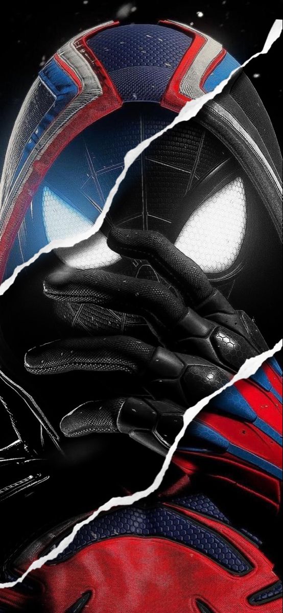 a close up of a person wearing a helmet and gloves with the image of spider - man