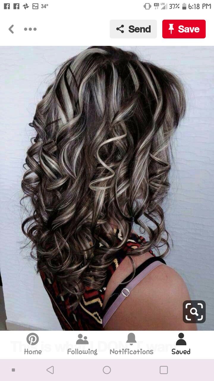 Silver Highlights, Brown Hair With Blonde Highlights, Gray Hair Highlights, Hair Color Highlights, Trendy Hair Color, Brown Blonde Hair, Grey Hair Color, Hair Color And Cut, Brown Hair With Highlights