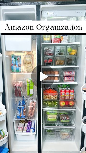 an open refrigerator filled with lots of food