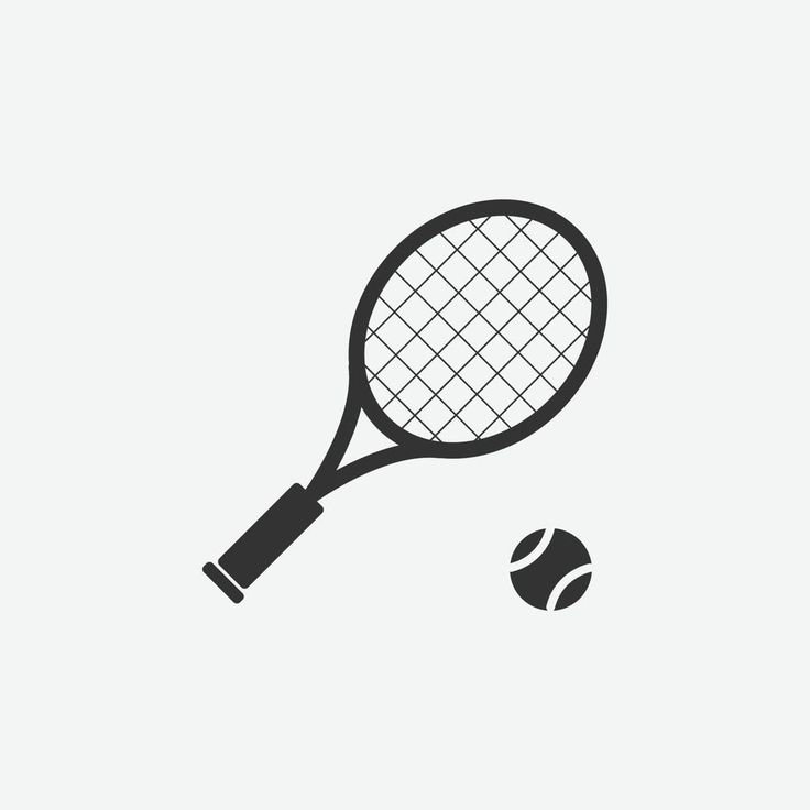 a tennis racket and ball on a white background