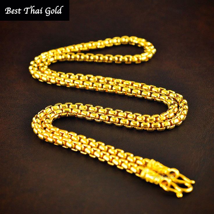 Item :  1 x Necklace For :  Men  Type :  GOLD PLATED over Brass, Nickel free  Purity:  96.5% Surface:  Shiny Length:  ~ 24 inches Width:  ~ 3 mm Weight:  ~ 26 grams -------------------------- * 24K Gold Plated Jewelry * Look like Real Gold * The weight is the same as Real Gold * Nickel free / No Allergic ** Please read the item details completely and measure your wrist size , necklace length before ordering. The shop does not accept cancellations, exchanges or returns in any cased once the order Gold Chain Necklaces For Festivals, Gold 22k Box Chain Necklace, 22k Gold Box Chain Necklace, Gold Necklace With 22k Gold Box Chain, 22k Gold Necklace With Box Chain, Traditional Gold Chain Necklace With Adjustable Chain, Traditional Gold Box Chain Necklace, Handmade Spiritual Gold Chain Necklace, Handmade Gold Link Chain Necklace