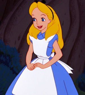 an animated image of alice from the disney movie