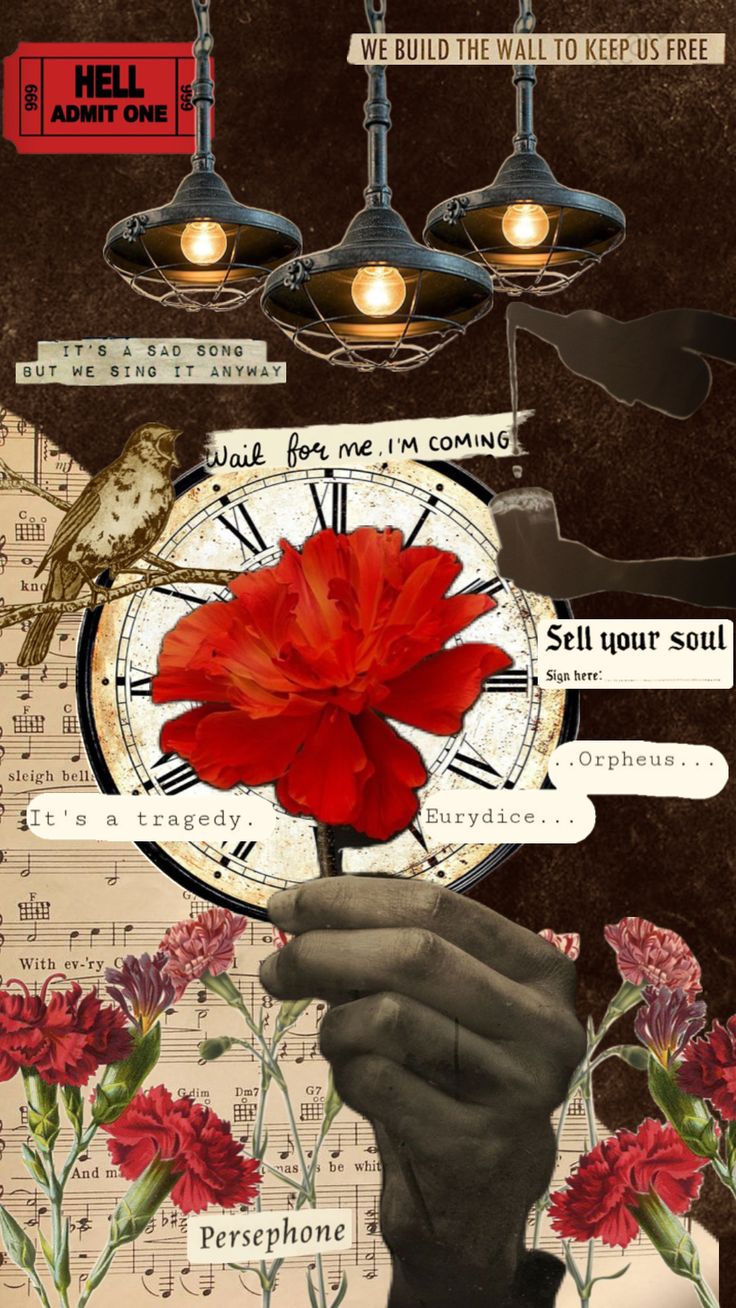 a collage of images with flowers, birds and clocks on them is featured in this image